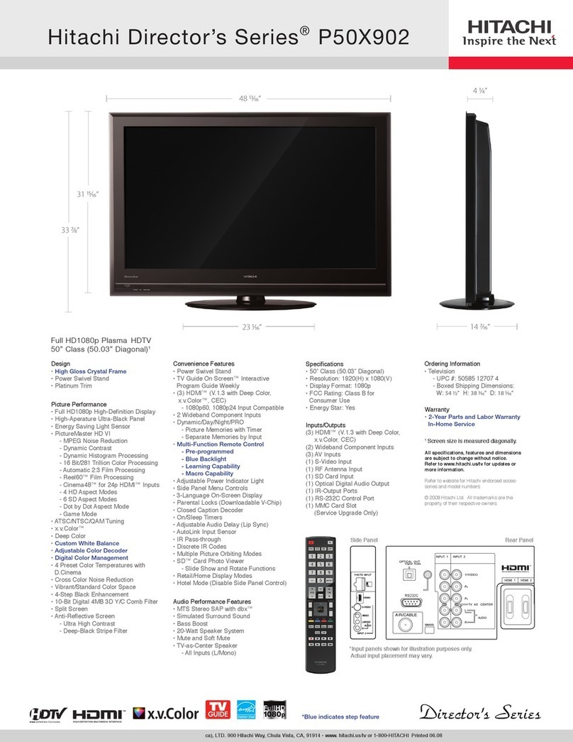 Hitachi DIRECTOR'S SERIES P50X902 User manual