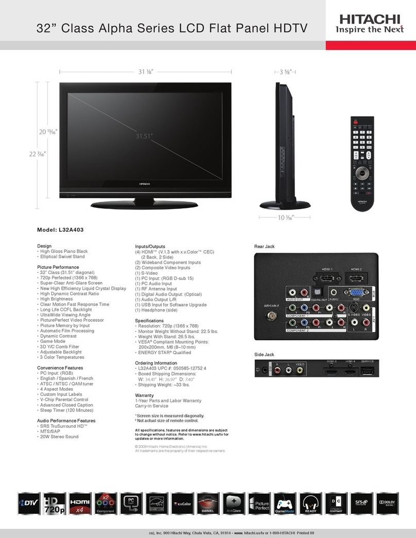 Hitachi L32A403 - 31.51" LCD TV User manual