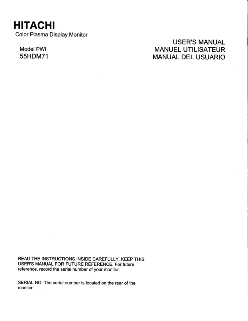 Hitachi 55HDM71 - 55" Plasma Panel User manual