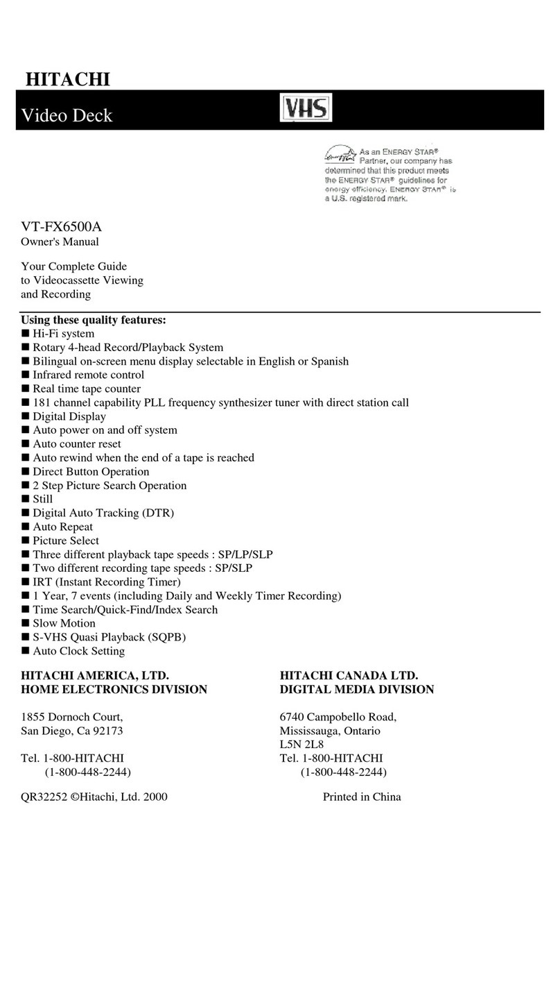Hitachi VT-MX6500A User manual