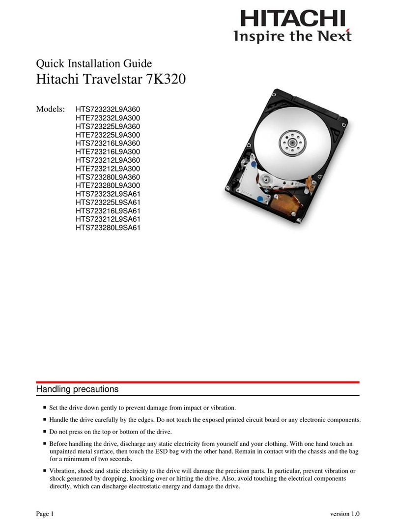 Hitachi Travelstar 7K320 User manual Hitachi Travelstar 7K320 User manual