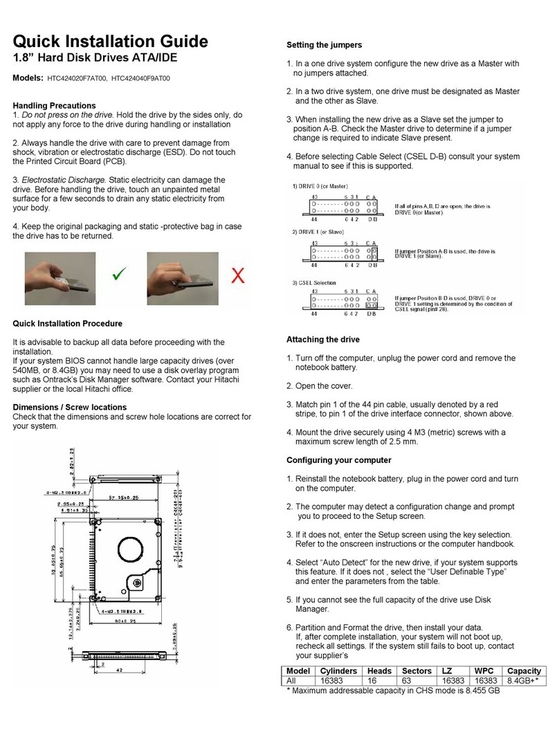 Hitachi Travelstar C4K40 Quick installation guide