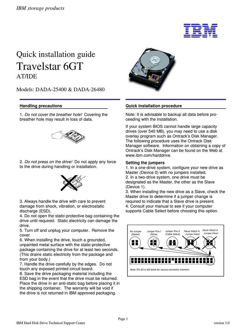 IBM Travelstar 6GT Quick installation guide