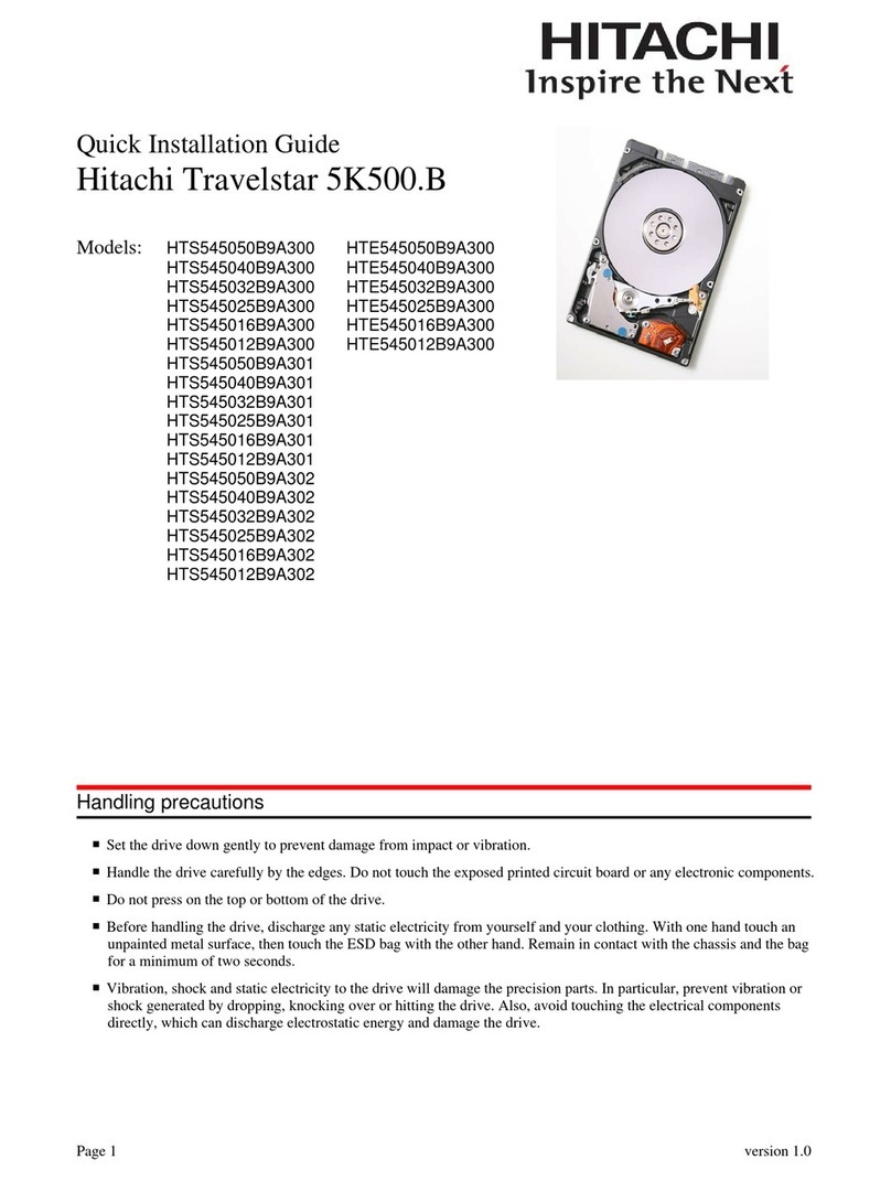 Hitachi Travelstar 5K500.B User manual