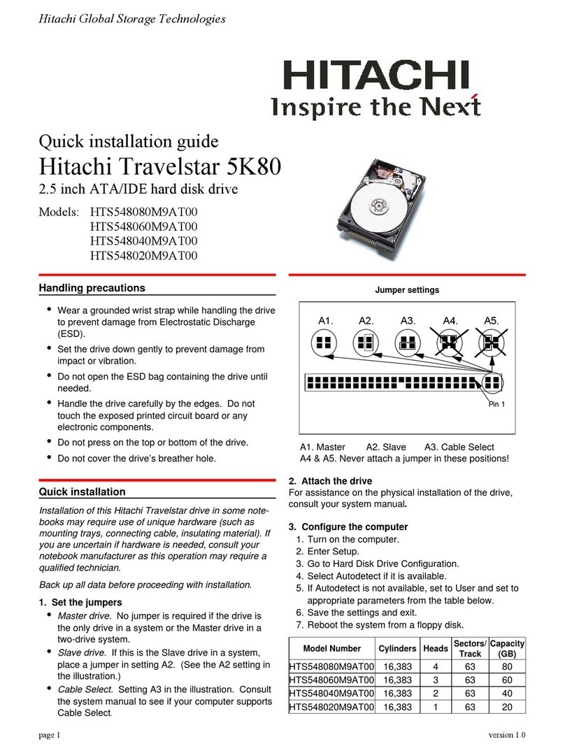 Hitachi Travelstar 5K80 User manual
