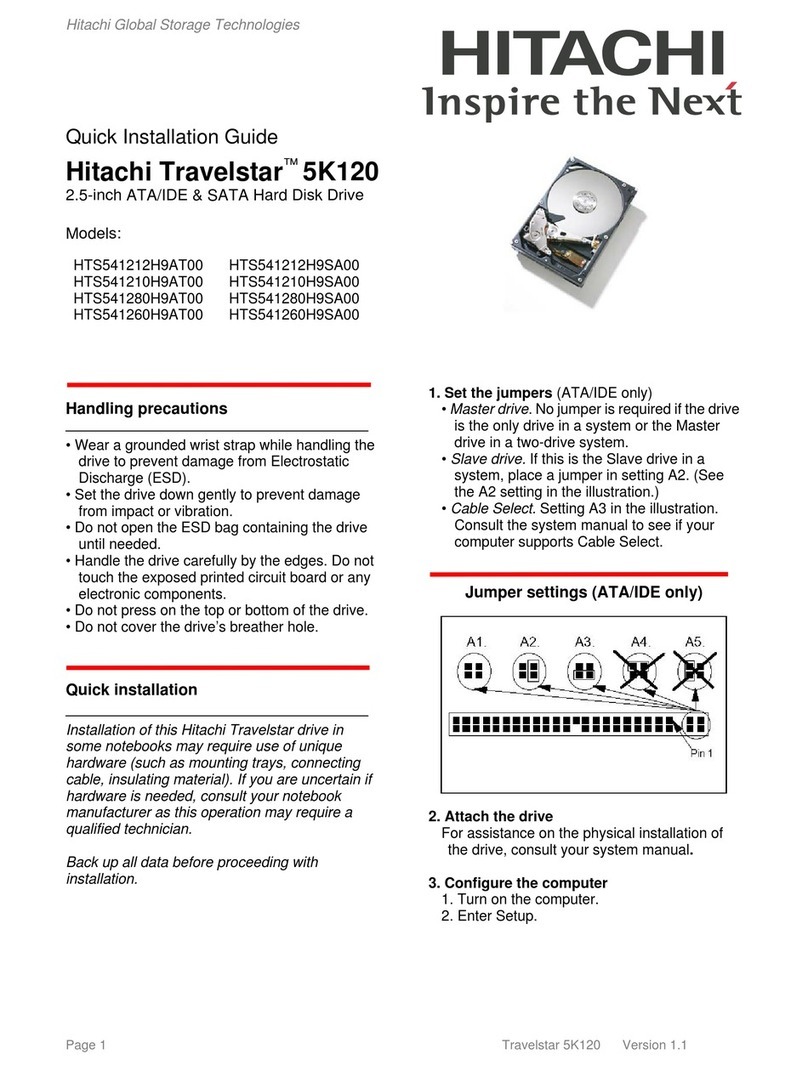 Hitachi Travelstar 5K120 User manual Hitachi Travelstar 5K120 User manual