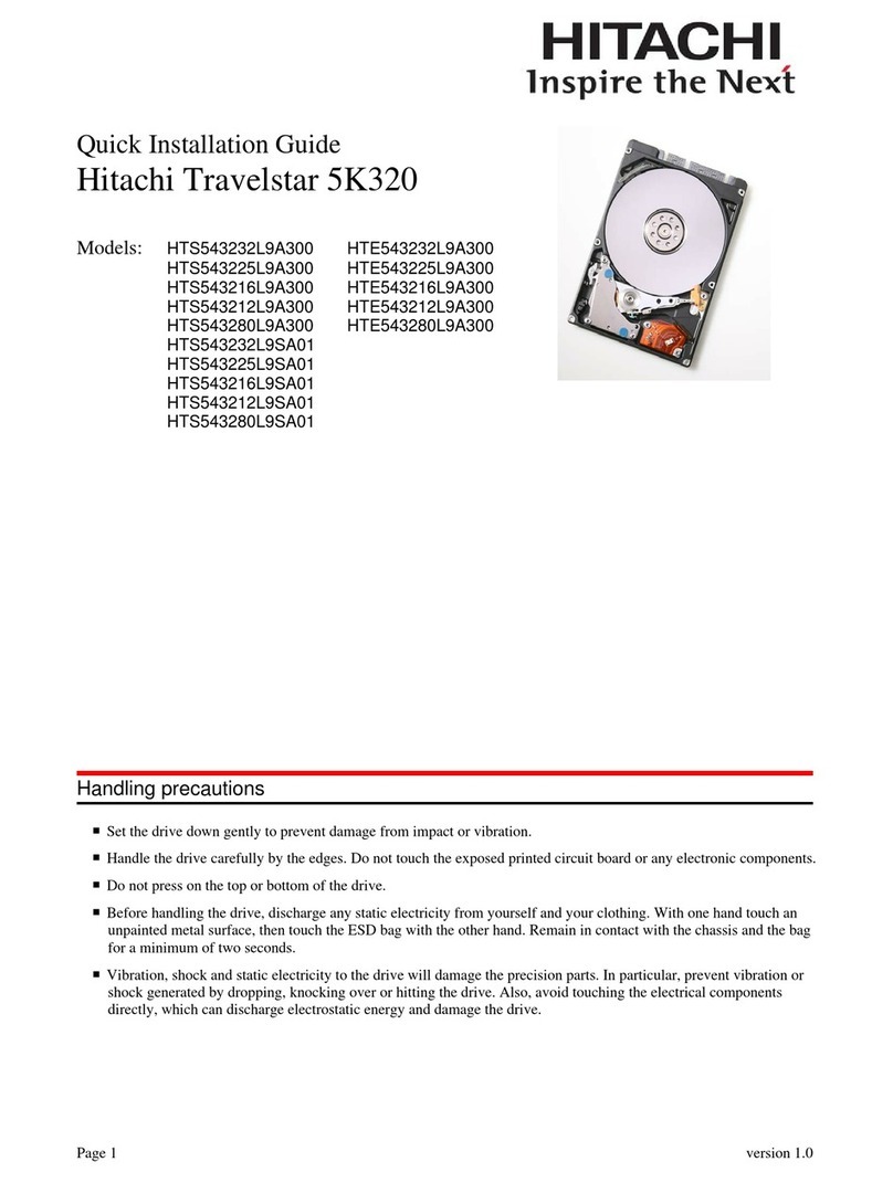 Hitachi Travelstar 5K320 User manual Hitachi Travelstar 5K320 User manual
