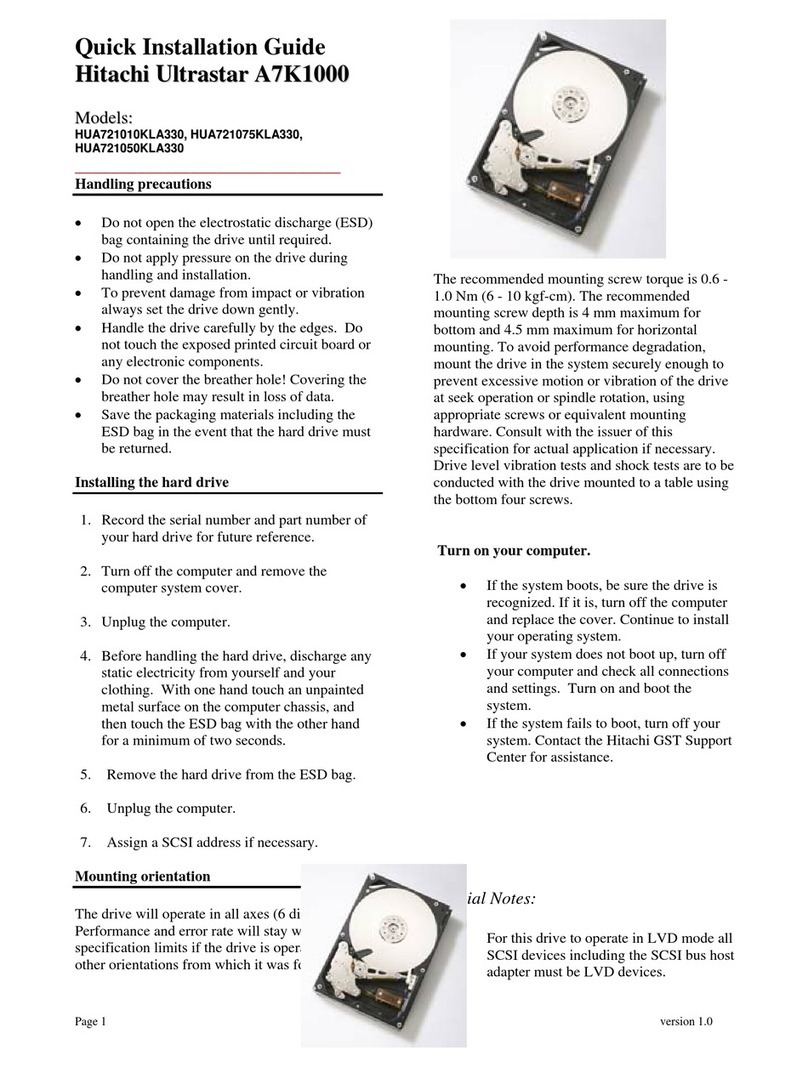 Hitachi Ultrastar A7K1000 User manual