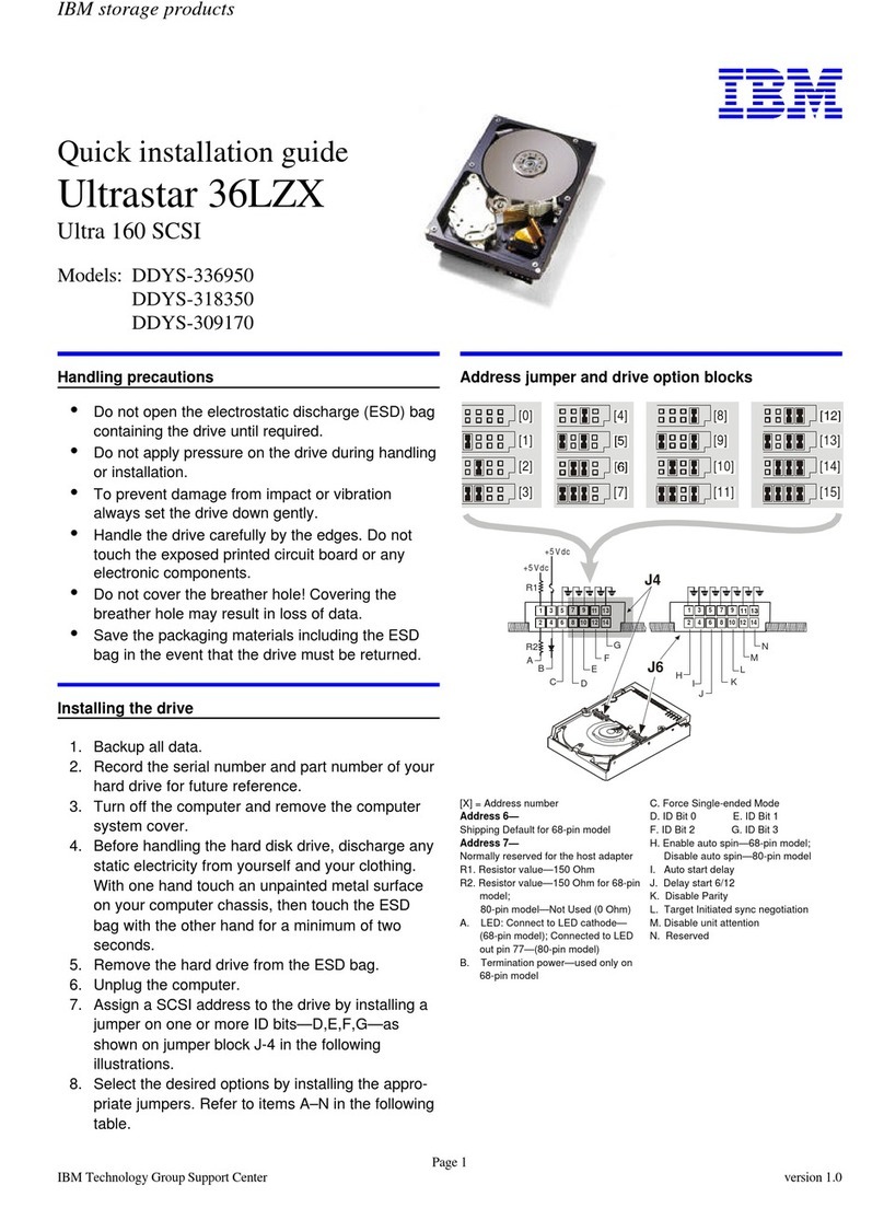 IBM Ultrastar 36LZX Quick installation guide