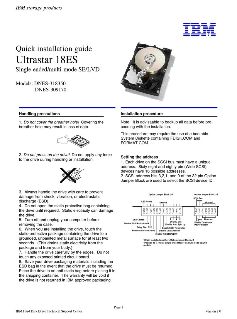 IBM Ultrastar 18ES Quick installation guide