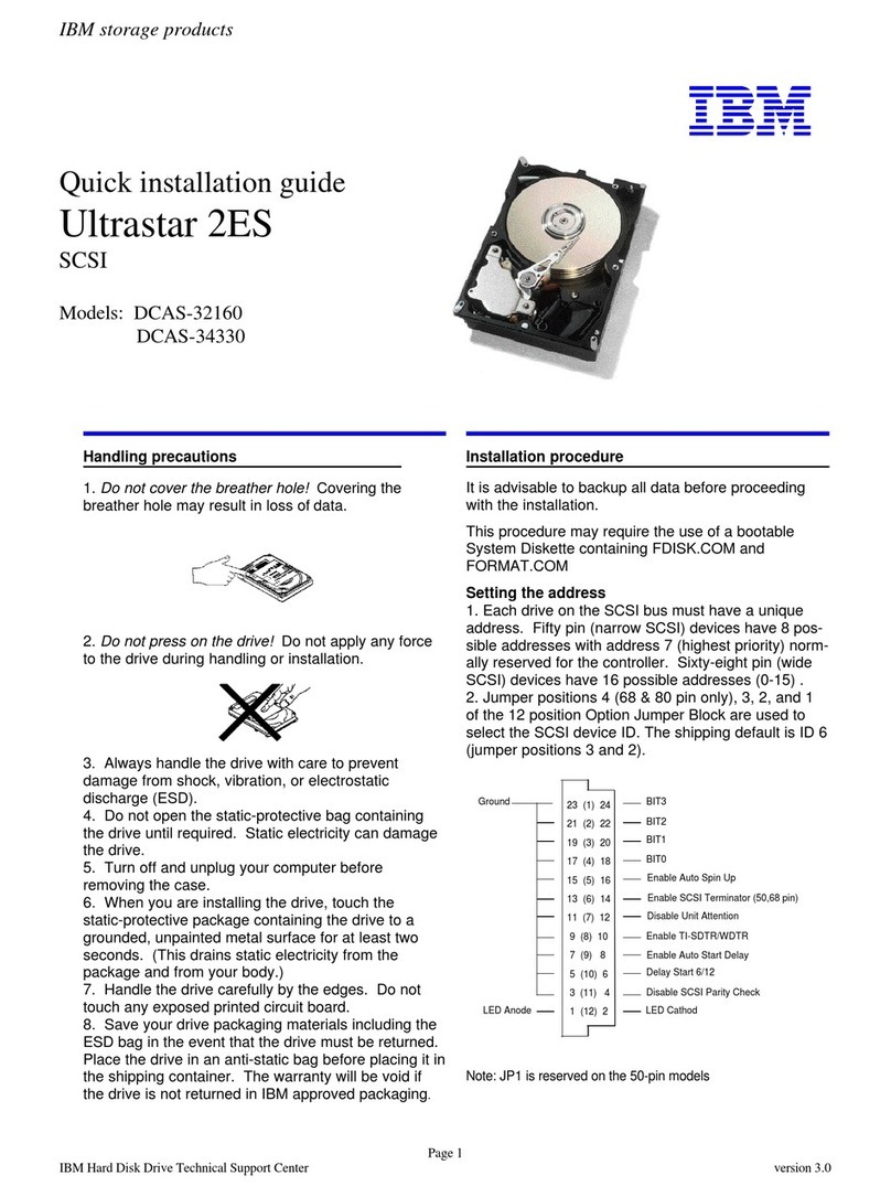 IBM DCAS-32160 - Ultrastar 2.1 GB Hard Drive User manual