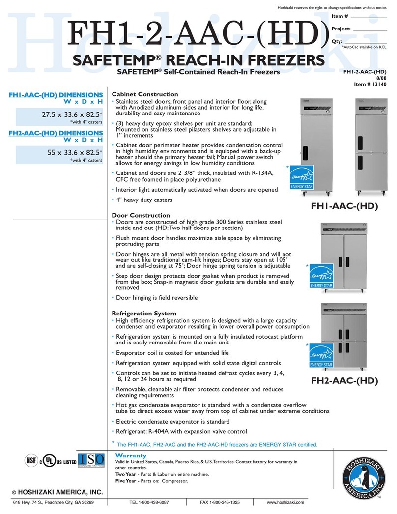 Hoshizaki SafeTemp FH1-AAC Specifications