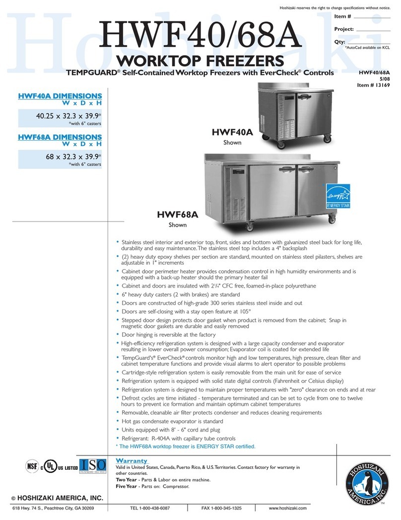 Hoshizaki HWF40A Specifications