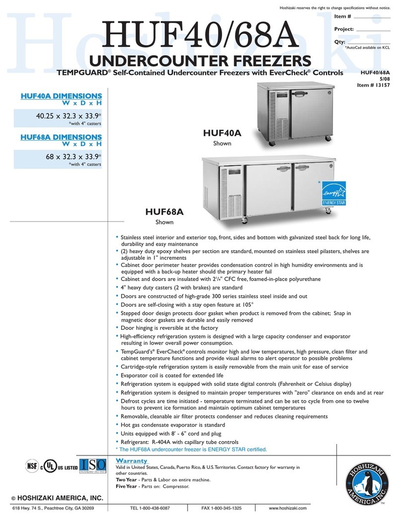 Hoshizaki HUF40A Specifications