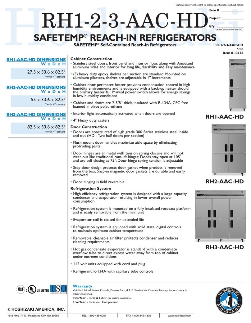 Hoshizaki SafeTemp RH1-AAC User manual