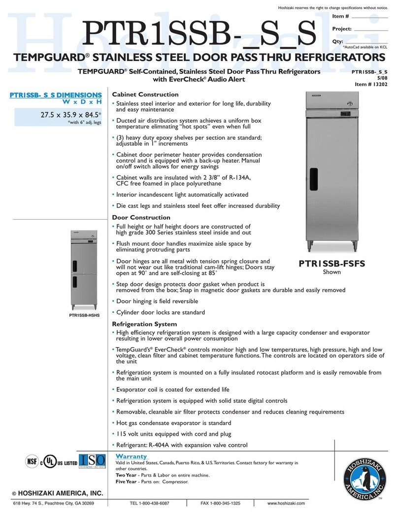 Hoshizaki PTR1SSB-FSFS User manual