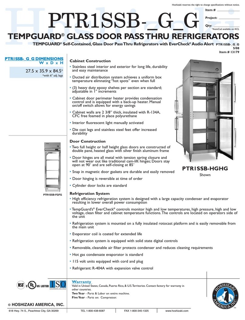 Hoshizaki PTR1SSB-FGFG Specifications