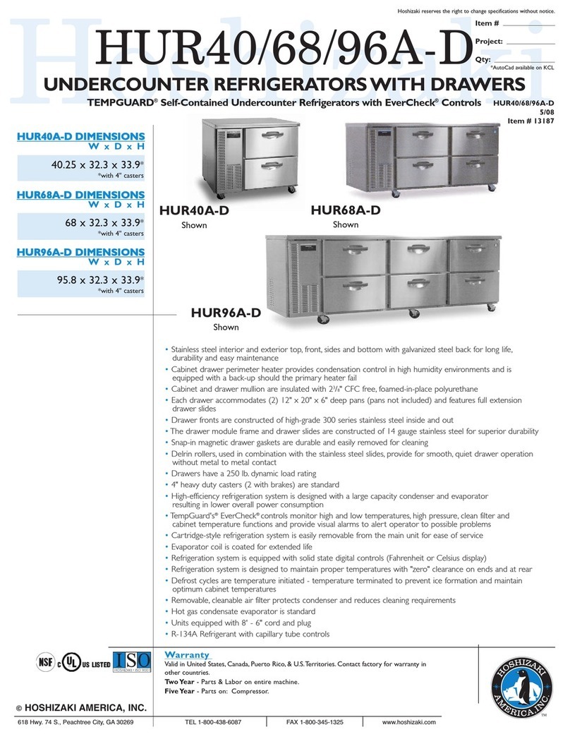 Hoshizaki HUR40A-D User manual