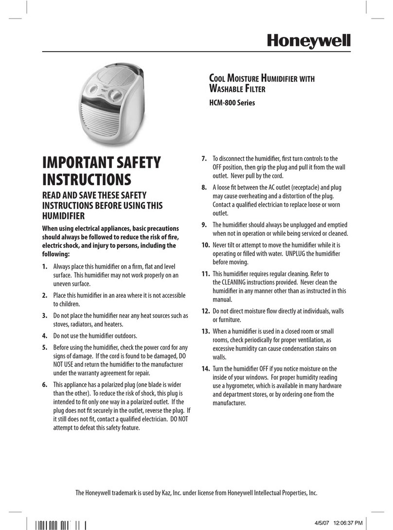 Honeywell HCM 800 - PermaFresh Cool Moisture... User manual