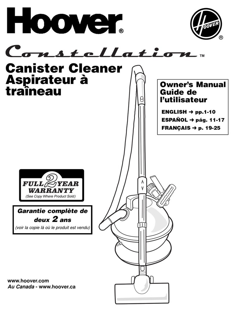 Hoover S3341 - Constellation Bagged Canister Vacuum User manual