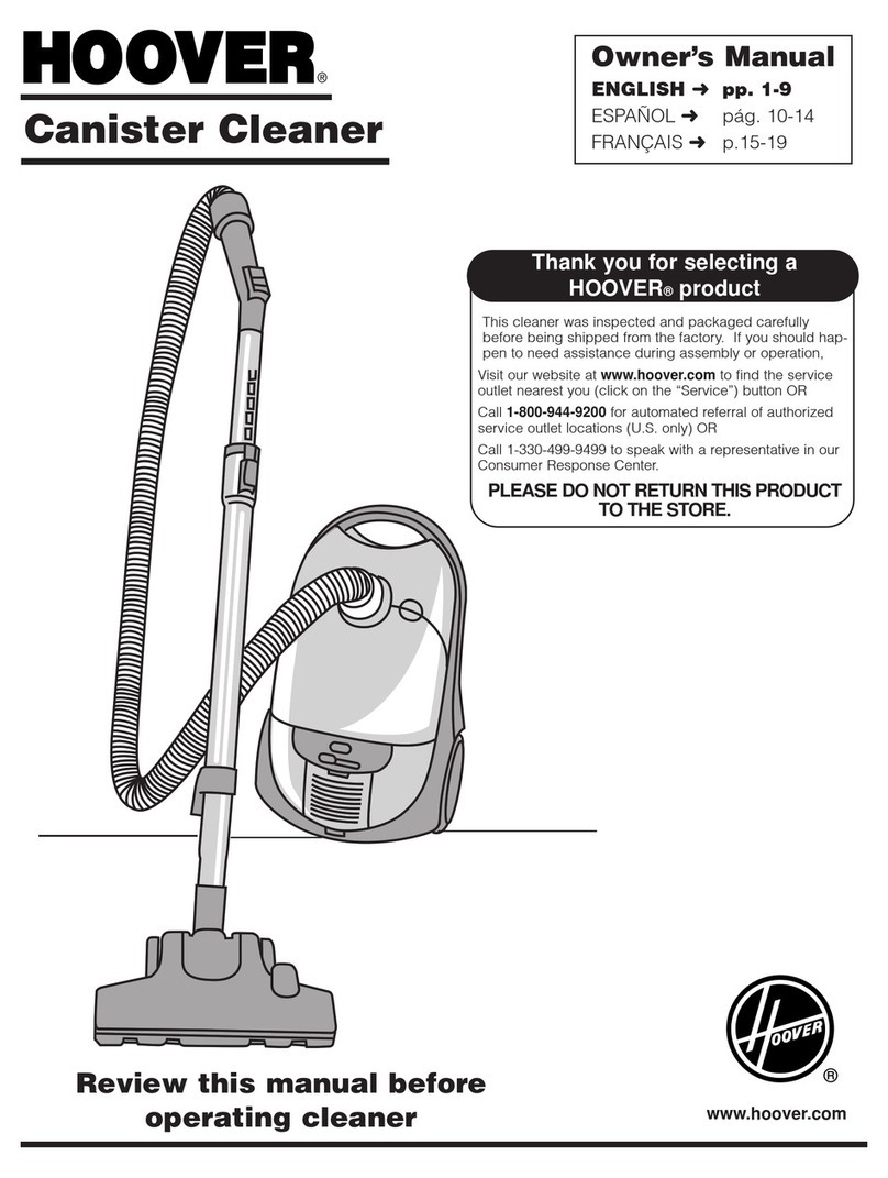 Hoover S3332 - Telios 12 Amp Straight Suction Canister... User manual