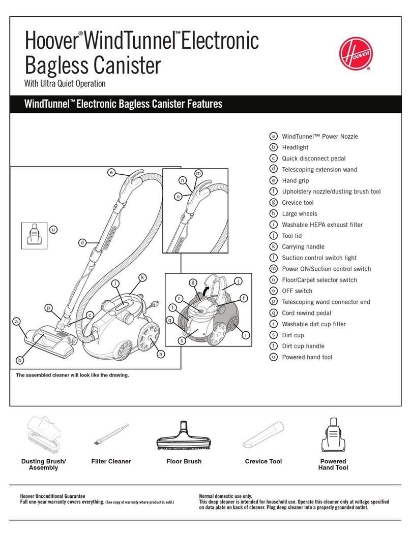 Hoover WindTunnel S3765040 reference guide