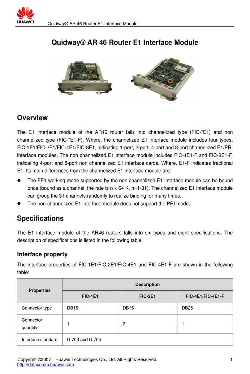 Huawei FIC-1E1 Specifications Huawei FIC-1E1 Specifications