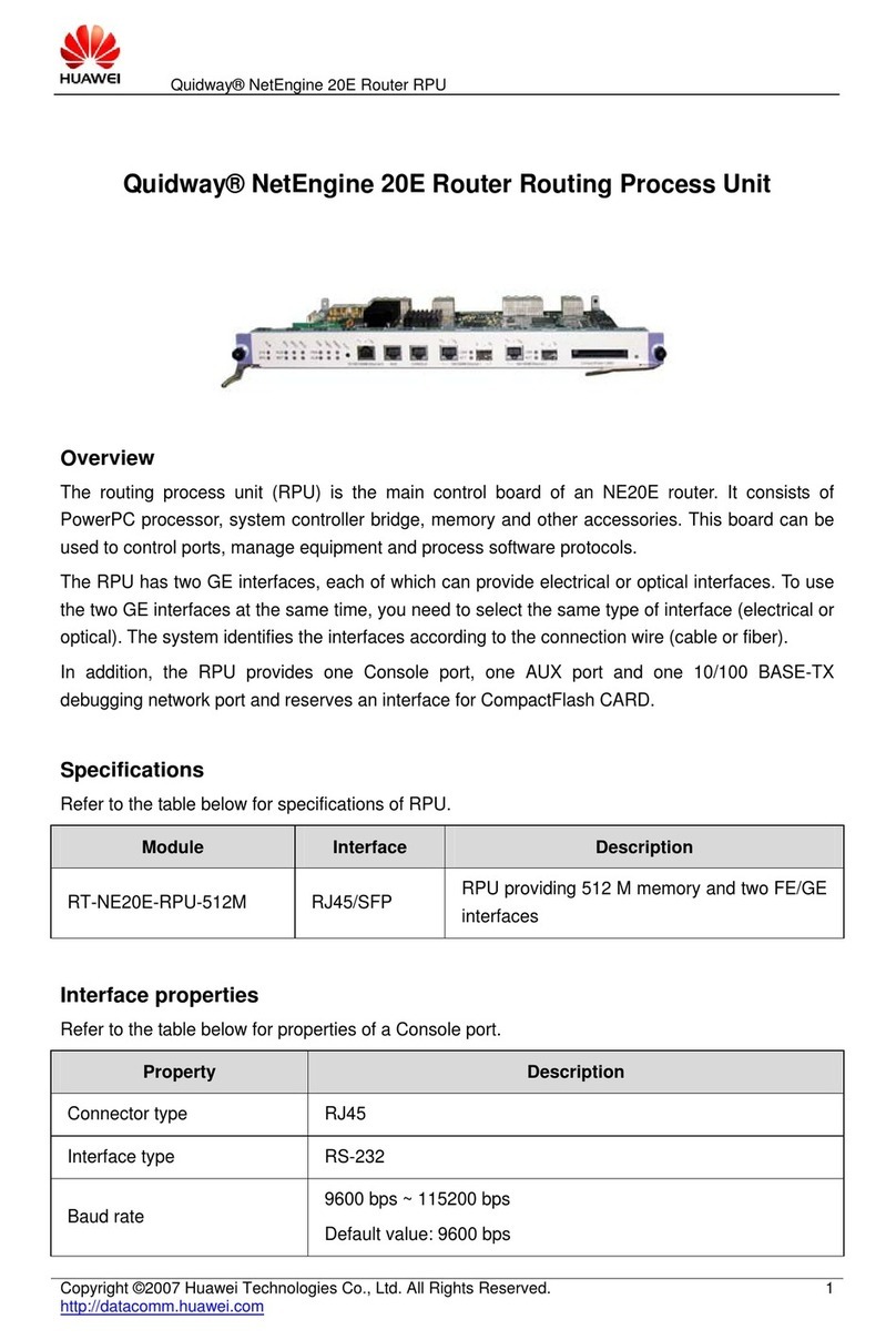 Huawei RT-NE20E-RPU-512M User manual Huawei RT-NE20E-RPU-512M User manual