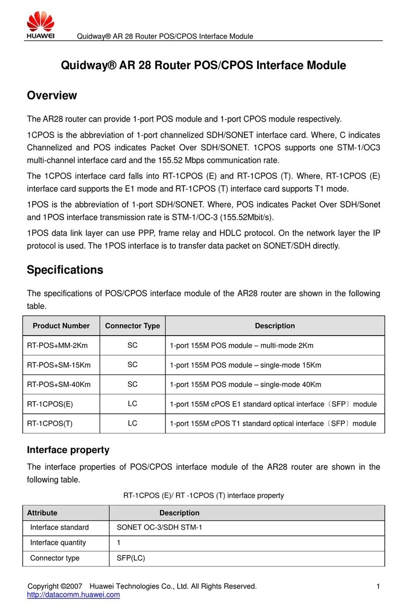 Huawei RT-1CPOS User manual
