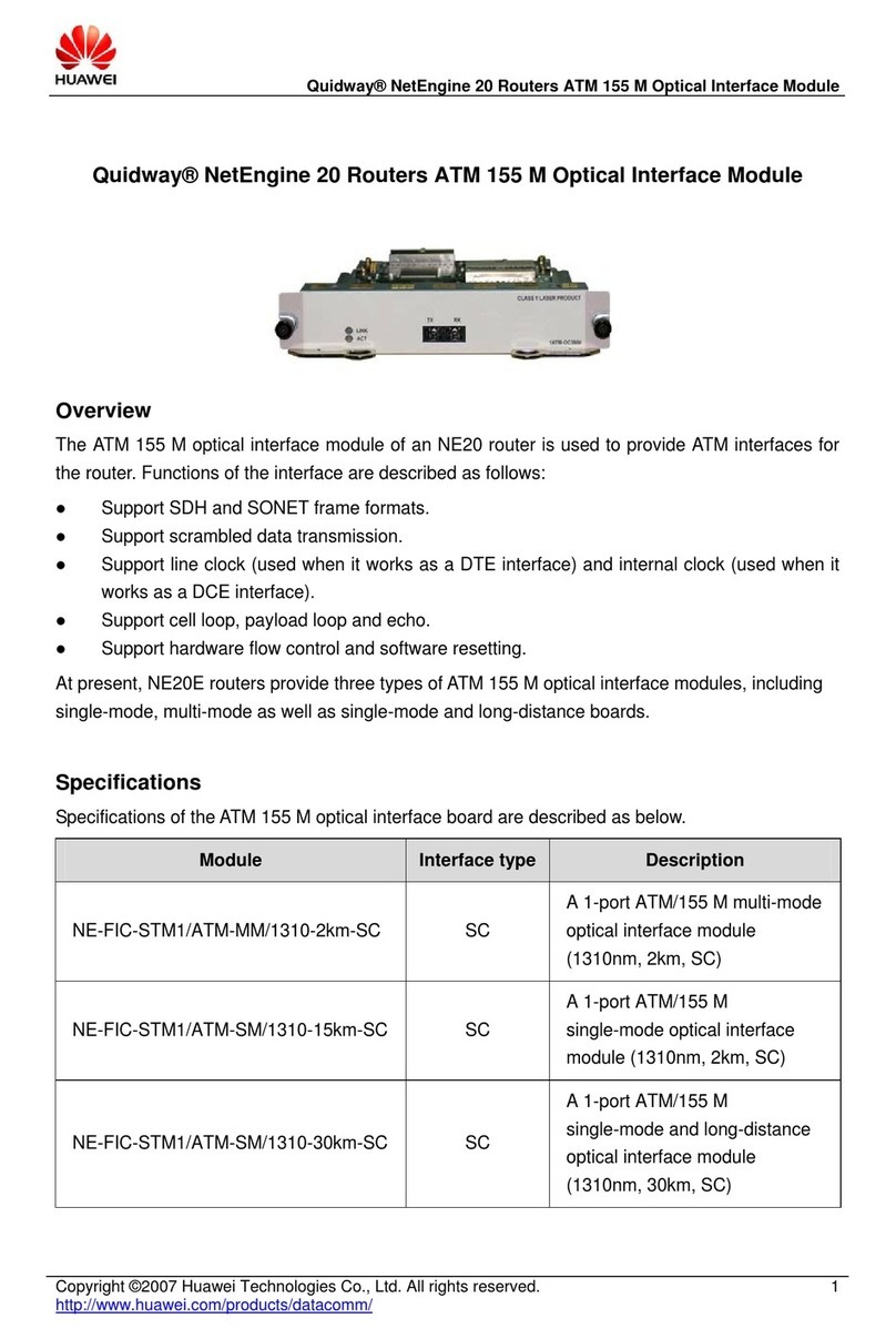 Huawei NE-FIC-STM1/ATM-MM/1310 User manual Huawei NE-FIC-STM1/ATM-MM/1310 User manual