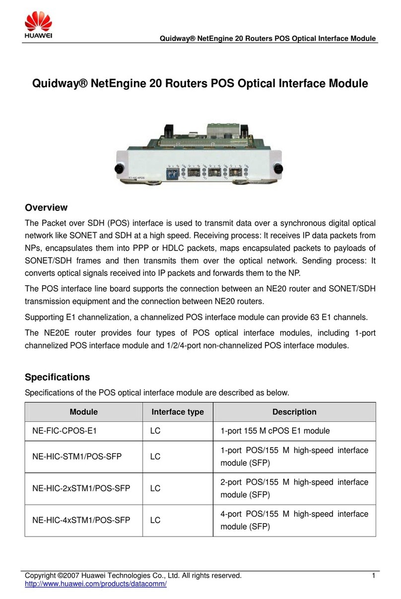 Huawei NE-HIC-2xSTM1/POS-SFP User manual