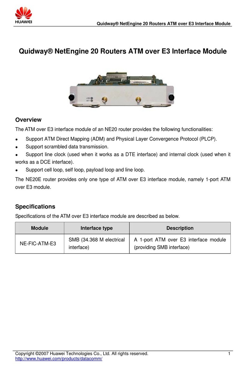 Huawei NE-FIC-ATM-E3 Specifications