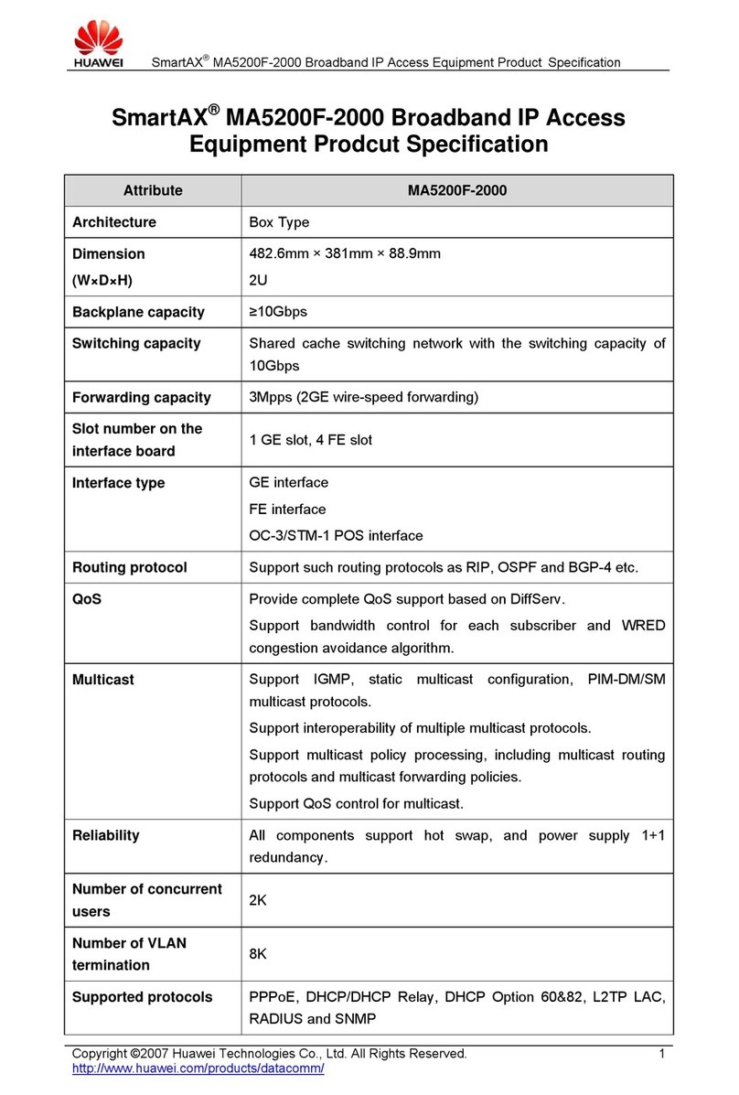 Huawei MA5200F-2000 Specifications