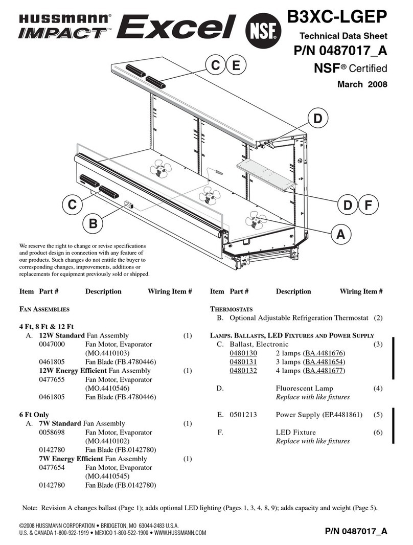 Hussmann impact Excel B3XC-LGEP Technical data sheet