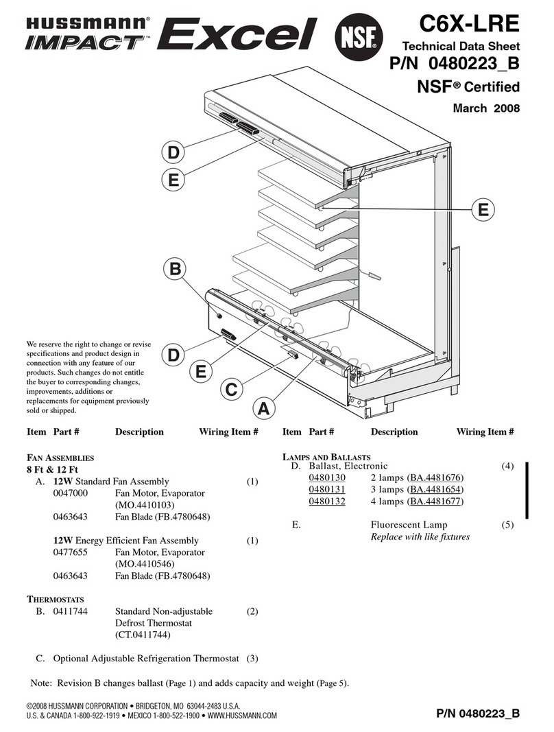 Hussmann Impact Excel C6X-LRE Instruction Manual