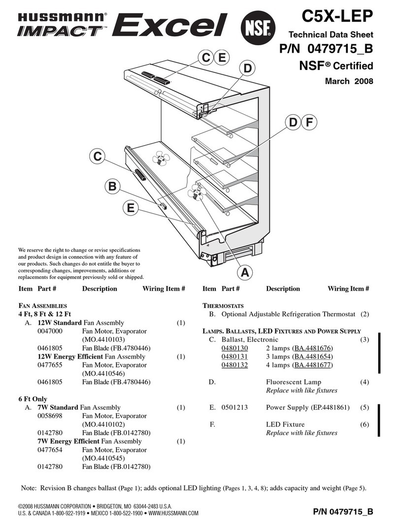 Hussmann impact Excel C5X-LEP Technical data sheet