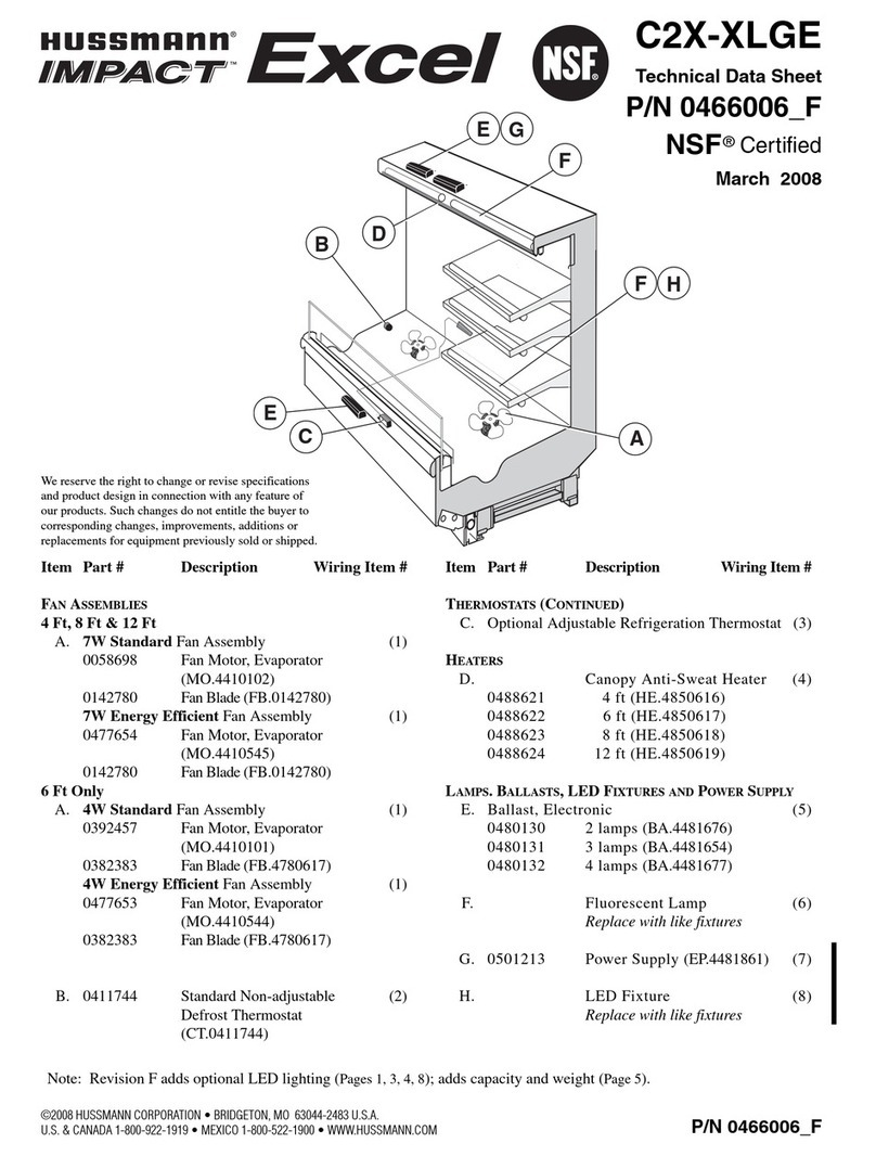 Hussmann impact Excel C2X-XLGE Instruction Manual