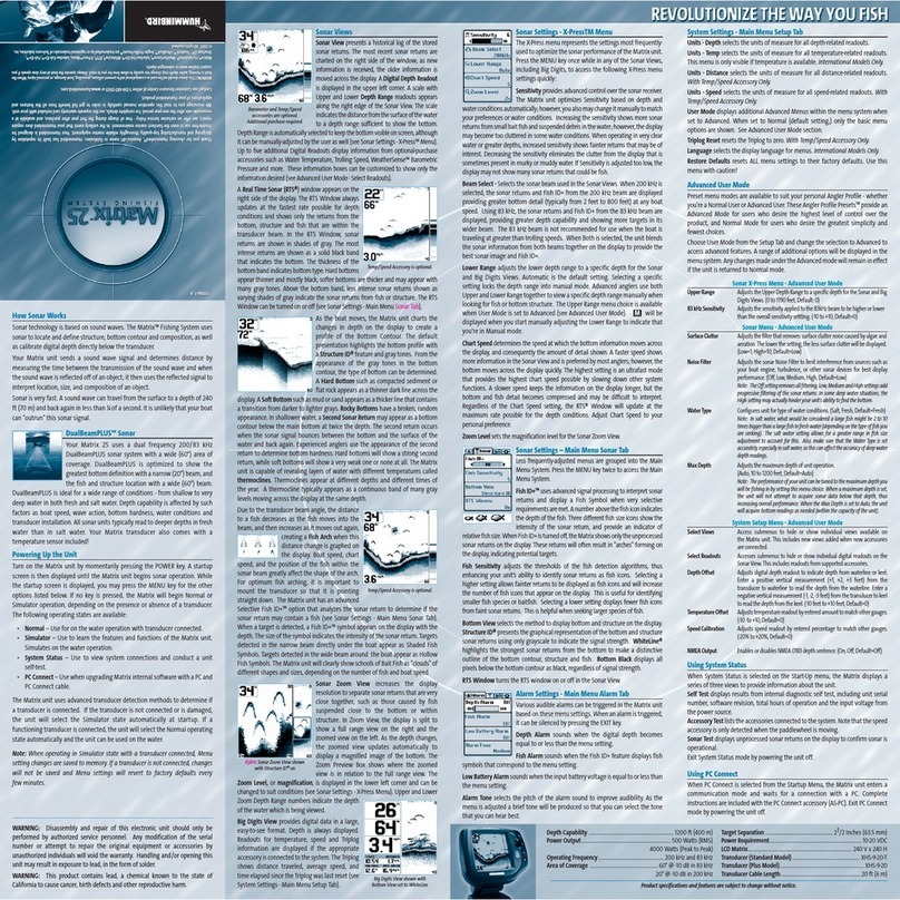 Humminbird Matrix 25 User manual