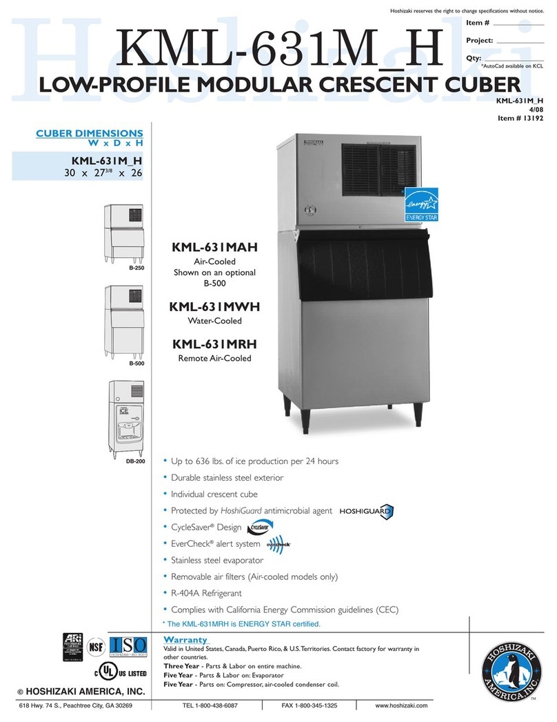 Hoshizaki KML-631MAH User manual