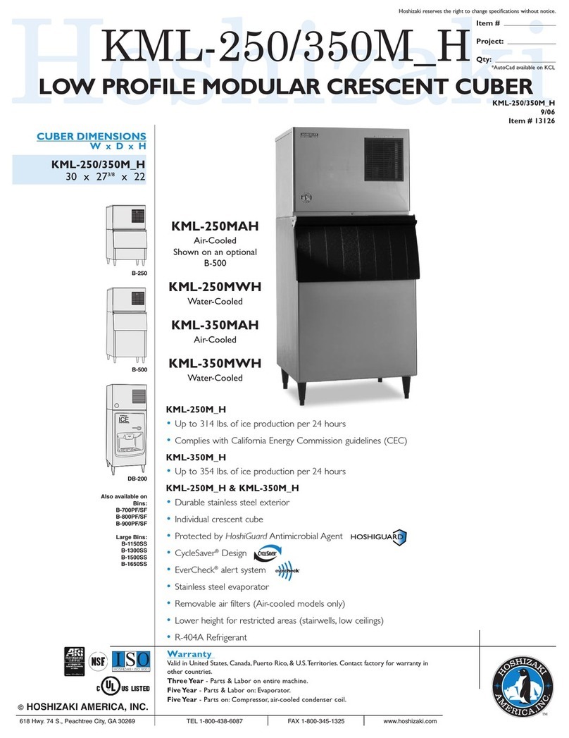 Hoshizaki KML-250MAH User manual Hoshizaki KML-250MAH User manual