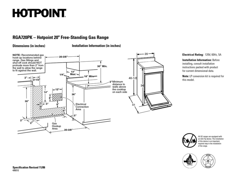Hotpoint RGA720PKWH - R 20 Inch Gas Range Manual Hotpoint RGA720PKWH - R 20 Inch Gas Range Manual