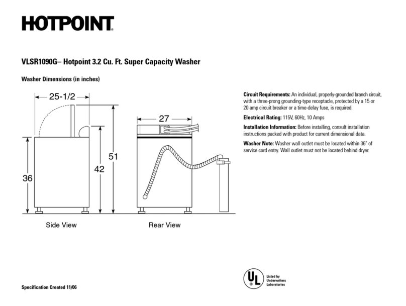 Hotpoint VLSR1090GWW Manual
