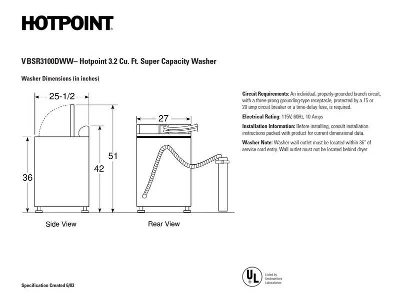 Hotpoint VBSR3100DWW Manual