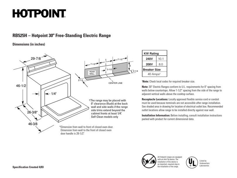 Hotpoint RB525HCT Specifications