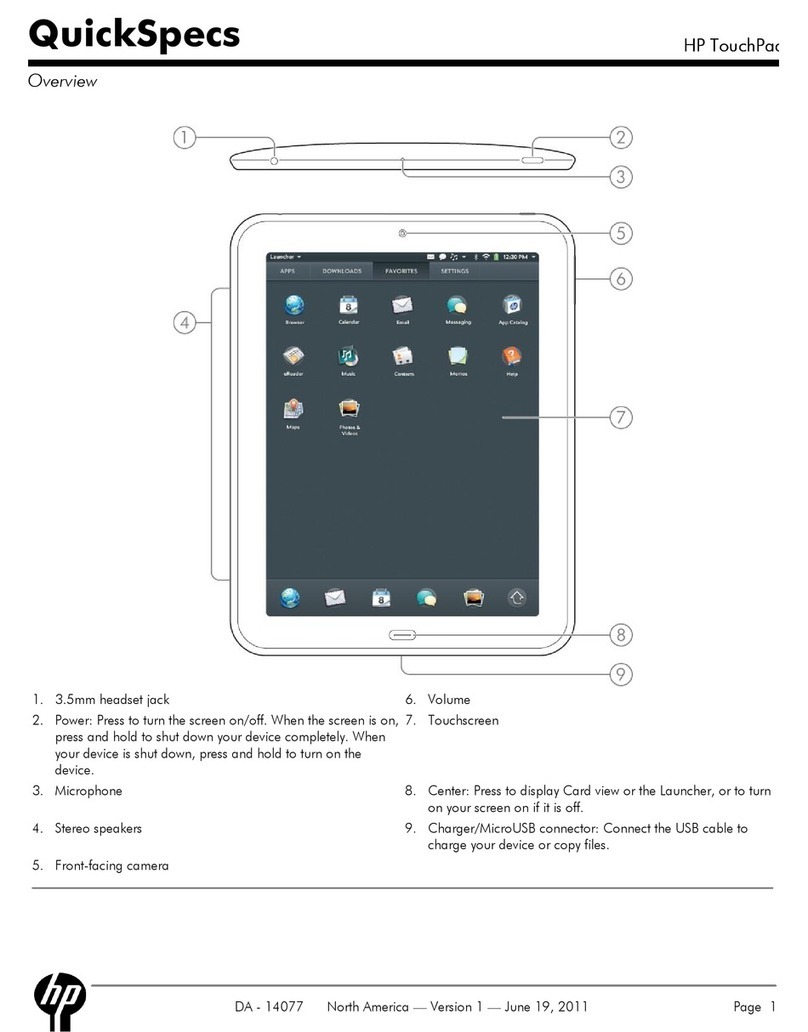 HP TouchPad and Keyboard specification