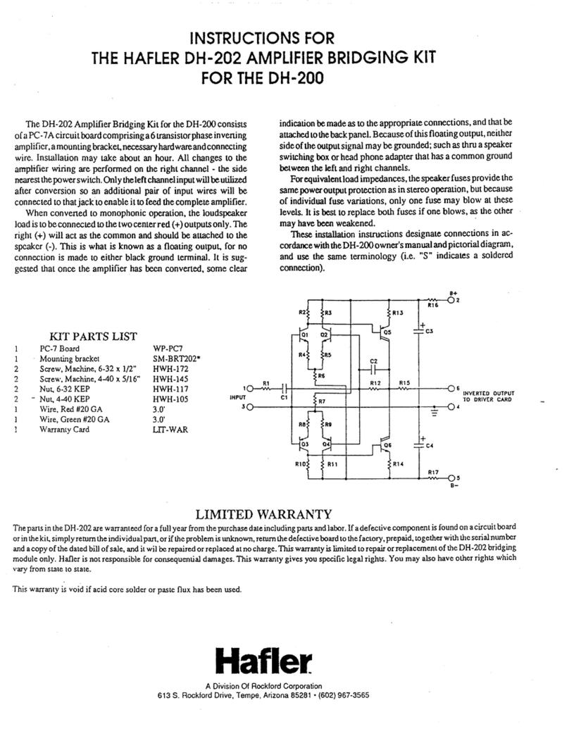 Hafler DH-200 User manual
