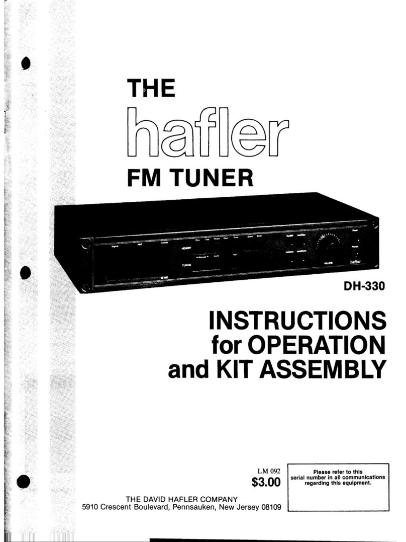 Hafler DH-330 Operation and assembly instructions