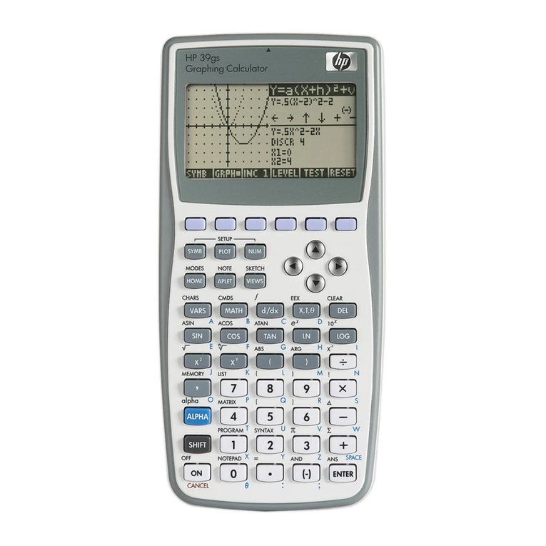 HP 39gs Use and care manual