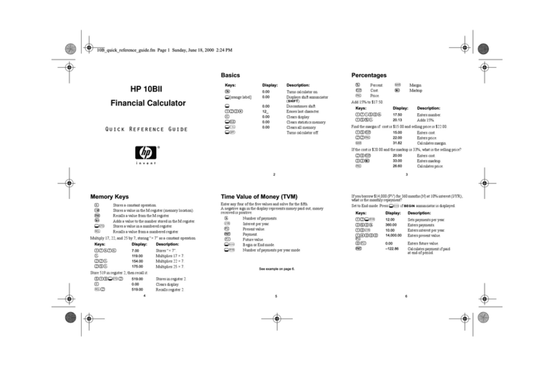 HP 10bII User manual