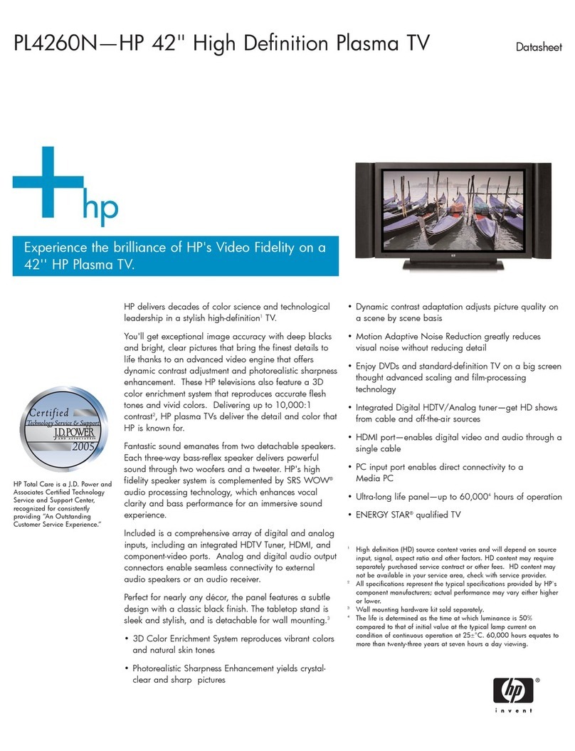 HP PL4260N - 42" Plasma TV datasheet